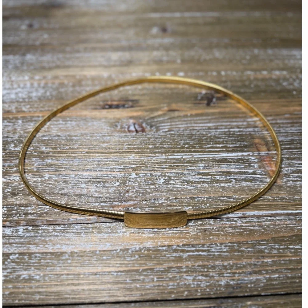 Vintage Gold Snake Chain Belt 90s Minimalist Metallic Skinny Waist Belt 26 Inch